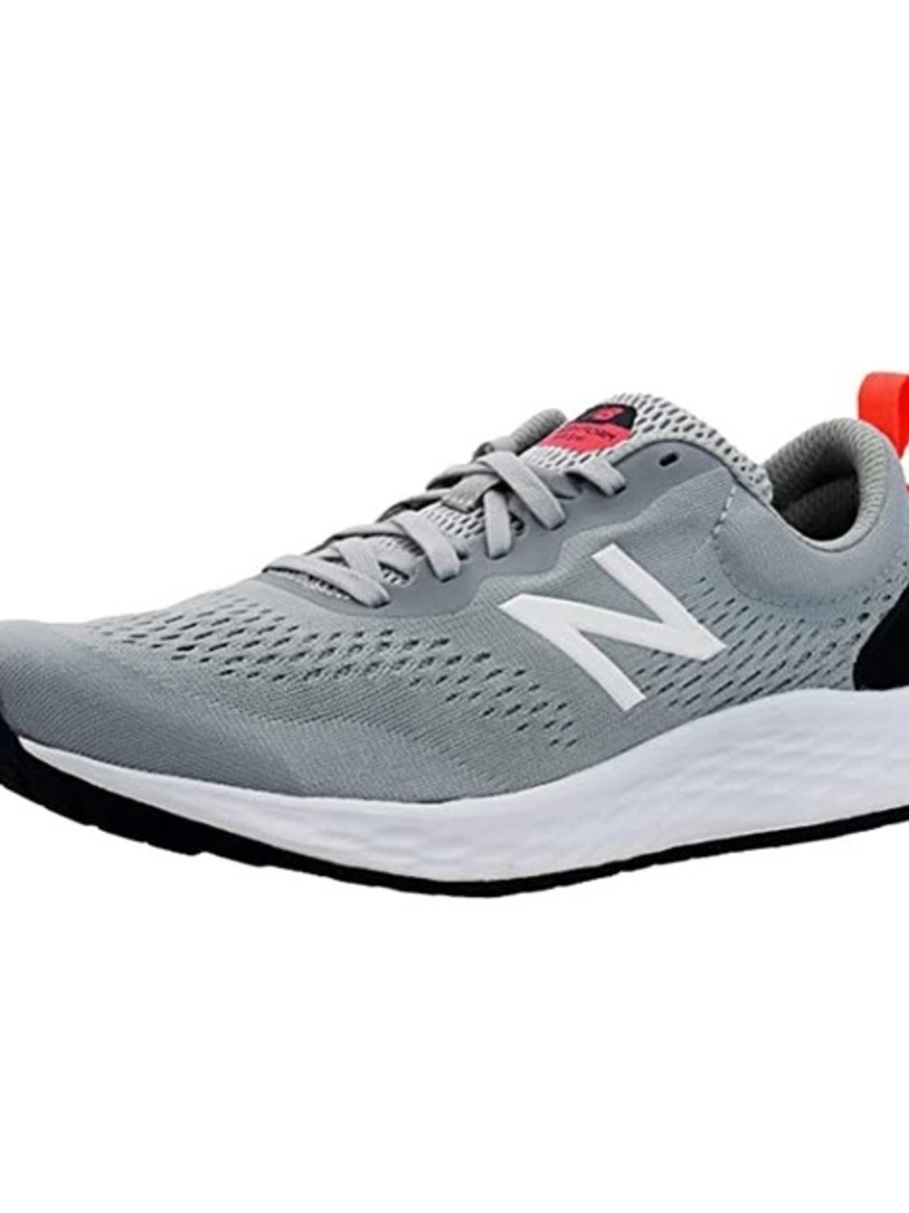New Balance Gray Athletic Running Shoe with Coral Pull Tab